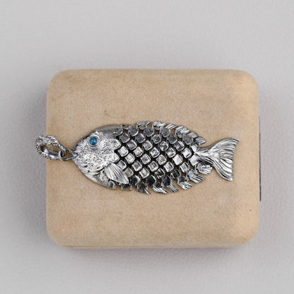 Articulated Koi Fish Pendant Necklace | 925 Sterling Silver NK06