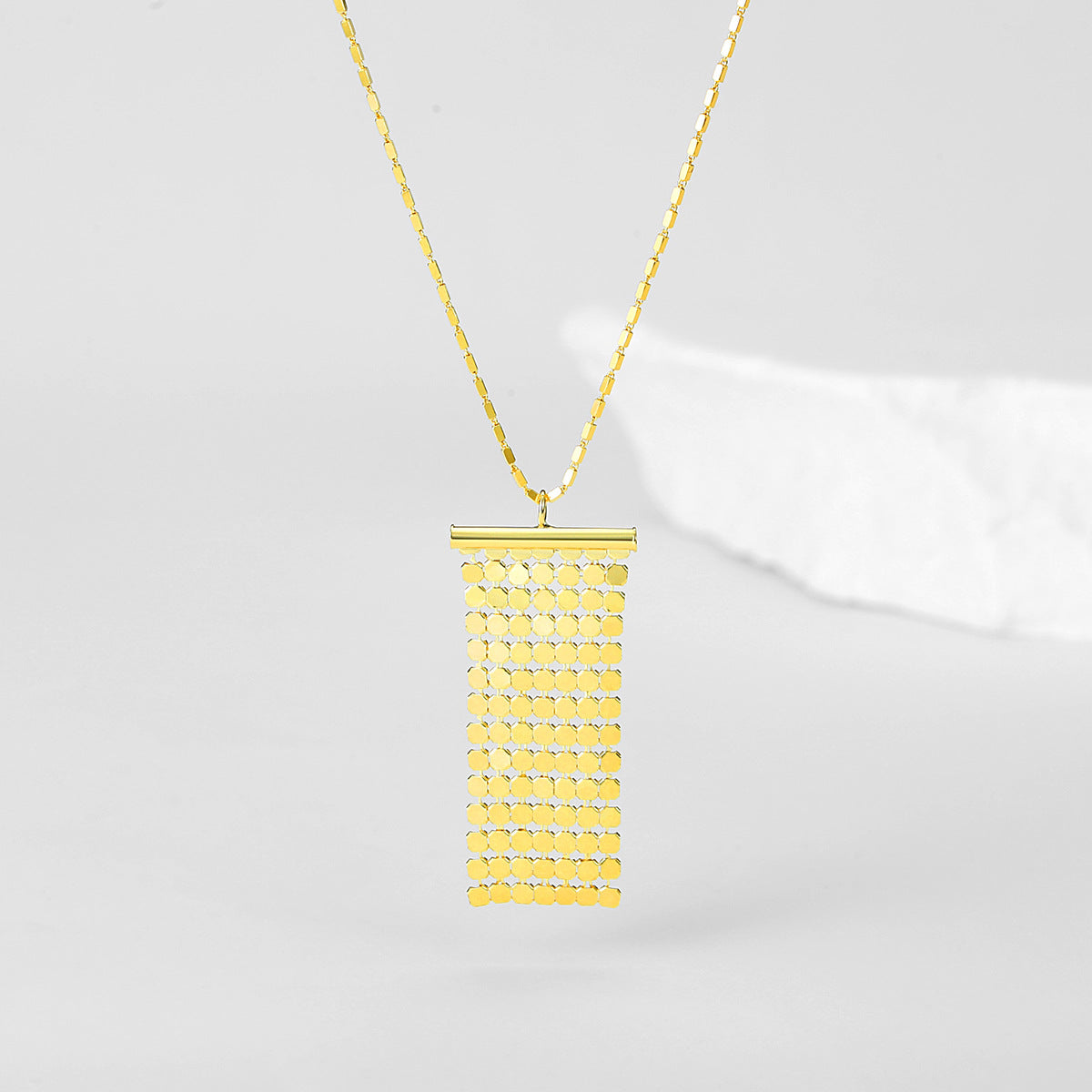 Sterling Silver Sequin Tassel Pendant Necklace | Necklace NK09