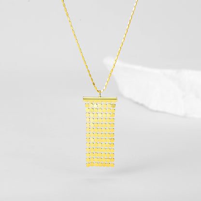 Sterling Silver Sequin Tassel Pendant Necklace | Necklace NK09