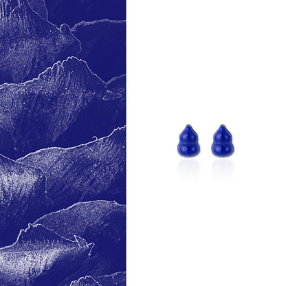 Lanlu Lapis Lazuli Gourd Earrings | Silver Stud Earrings ER19