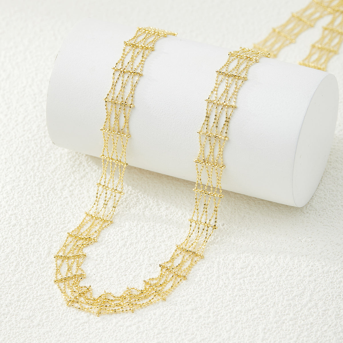 Sterling Silver Lace Fringe Scarf Necklace | Lariat Necklace NK12