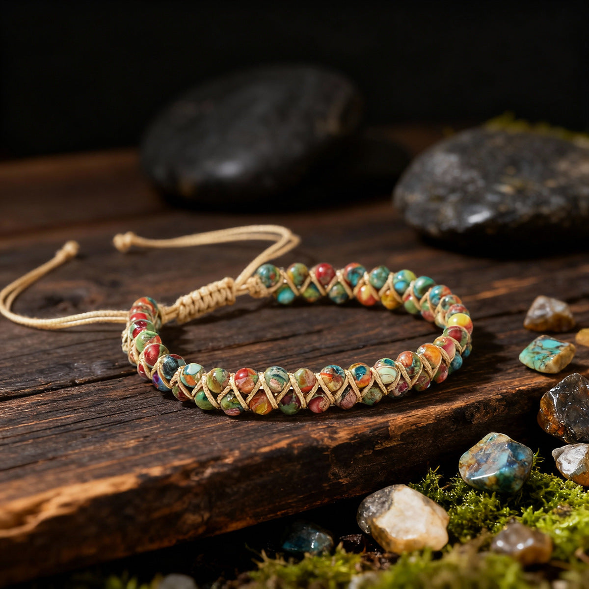 Beaded Bohemian Stone Bracelet Crystal Emperor Stone Natural Stone Bracelet