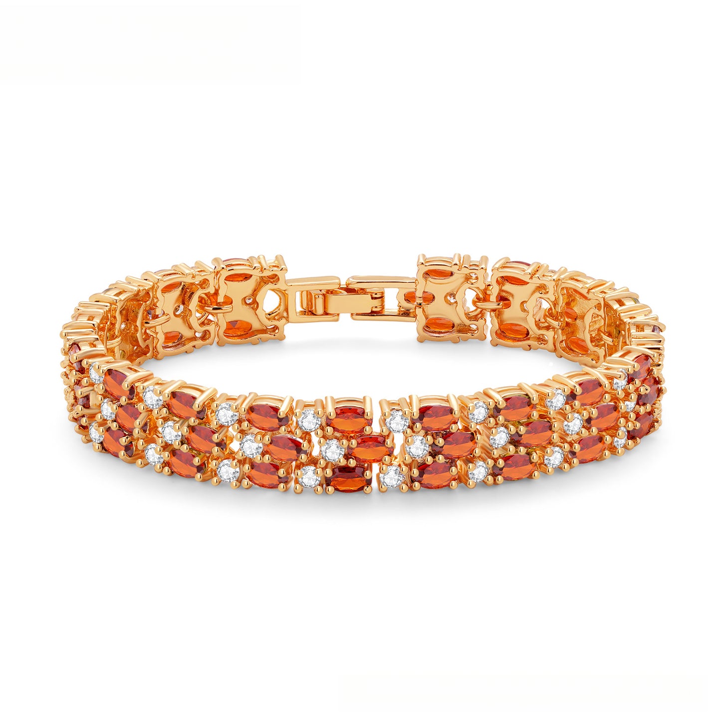 Triple-Stack Colorful Zircon Inlaid Bracelet