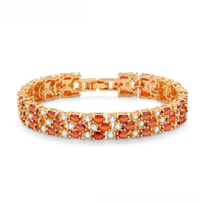 Triple-Stack Colorful Zircon Inlaid Bracelet