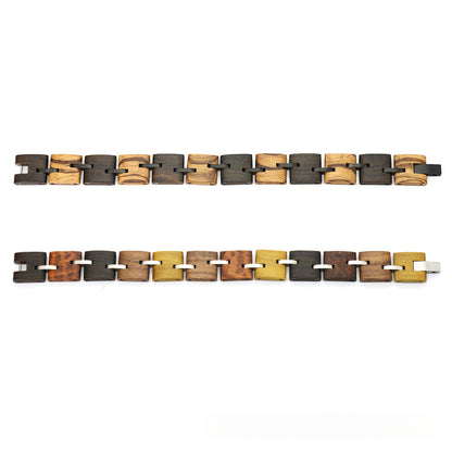 Sandalwood Bracelet | Vintage Stainless Steel & Natural Wood Bracelet