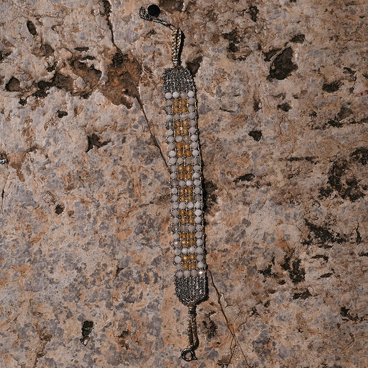 Between the Clouds | Handwoven Crystal Beaded Bracelet B03