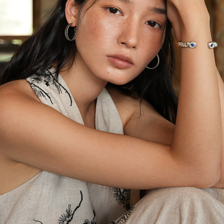 Still & Continuous | Lapis Lazuli Palm Branch Cuff Bracelet B05
