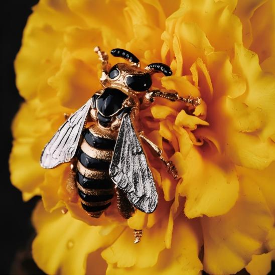 Wondrous Bee Stud Earrings | 925 Silver Enamel Artisan Earrings E01