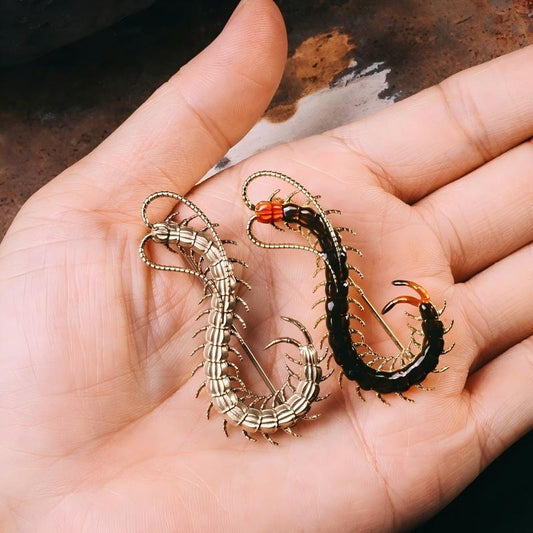 Wondrous Centipede Brooch | Brass Lost-Wax Cast Enamel Pin B02 Brooch