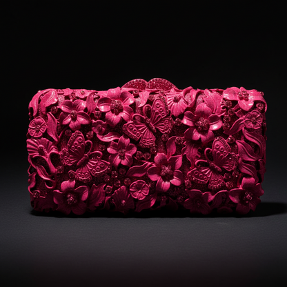 Bloom | Floral Sculpted Evening Clutch Bag CB01 Clutch Bag