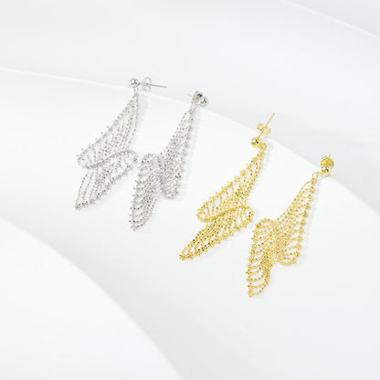 Sterling Silver Lace Mesh Drop Earrings | Tassel Earrings ER06 Earring