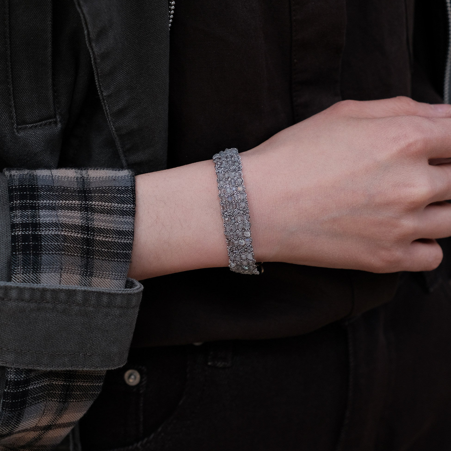 Between the Clouds | Handwoven Crystal Beaded Bracelet B03