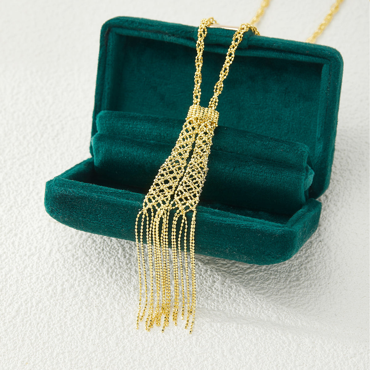 Lace Fishtail Tassel Necklace | Sterling Silver Necklace