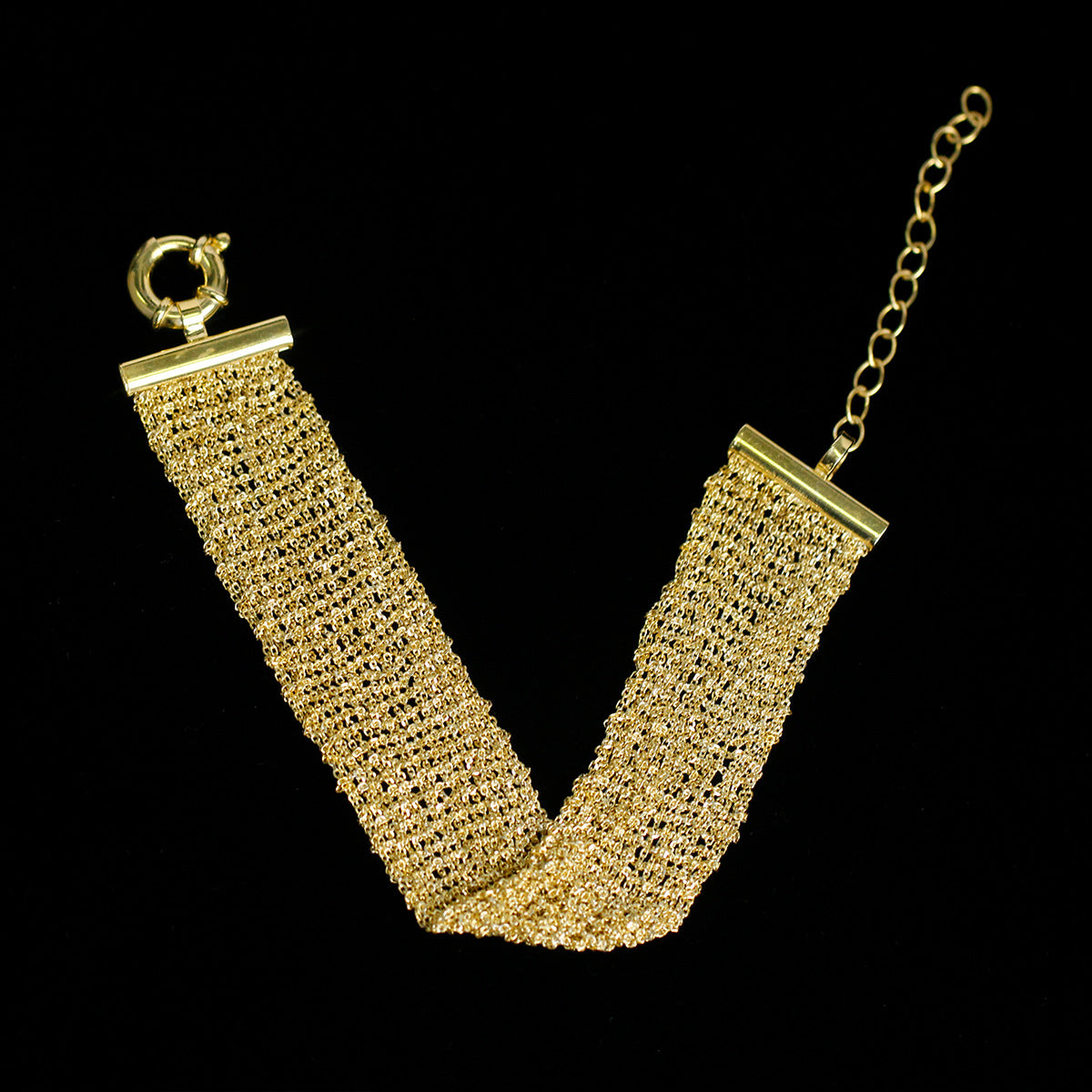 Sterling Silver Cross-Woven Mesh Bracelet | Gold Tone Bracelet BR07 Bracelet