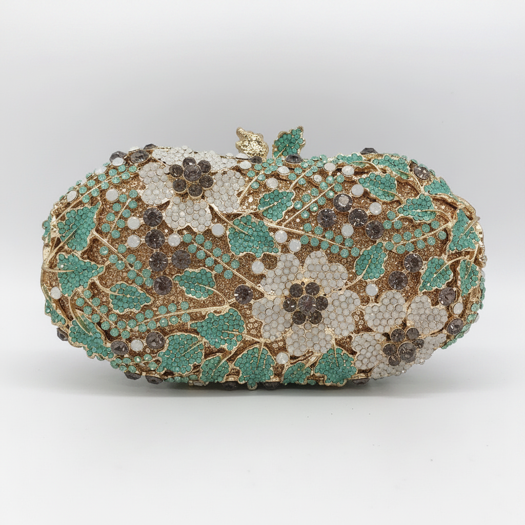 Crystal Rhinestone Evening Clutch Bag - Shimmering Gala Artistry | iBrilliance Accessories