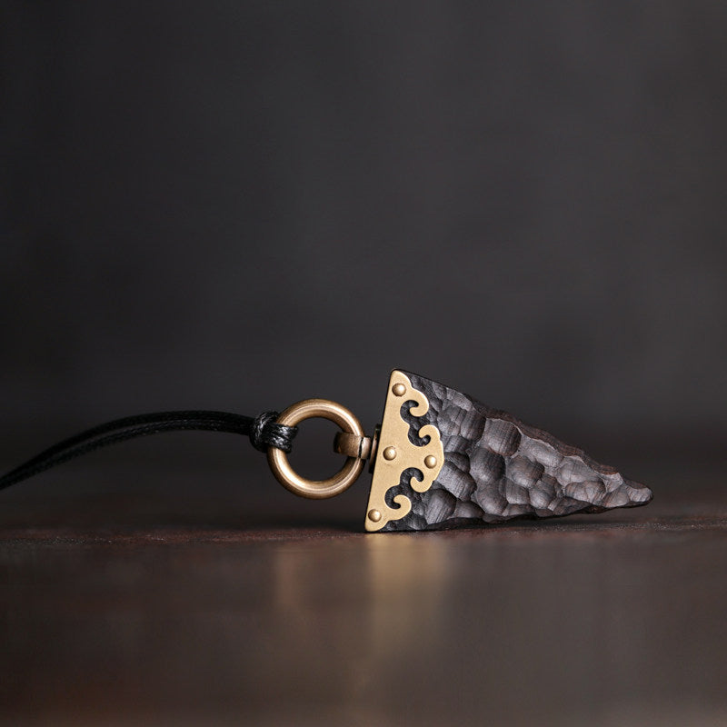 Ebony Wood Arrow Pendant Necklace | Handcrafted Wooden Necklace N02