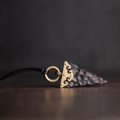 Ebony Wood Arrow Pendant Necklace | Handcrafted Wooden Necklace N02
