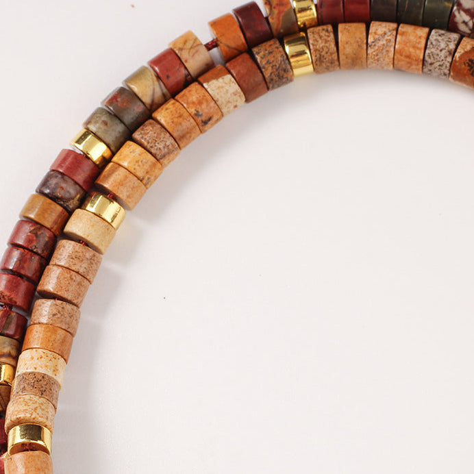 Adjustable Handmade Woven Bracelet Natural Stone Bohemian Colorful Aventurine Purple Braided Bracelet