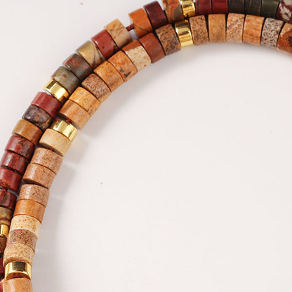 Adjustable Handmade Woven Bracelet Natural Stone Bohemian Colorful Aventurine Purple Braided Bracelet