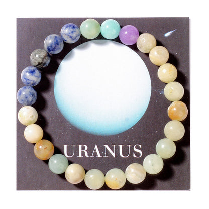 Cosmic Eight Planets Stone Bracelet for Men Beaded Tiger Eye Stone Saturn Beaded Bracelet Starry Sky