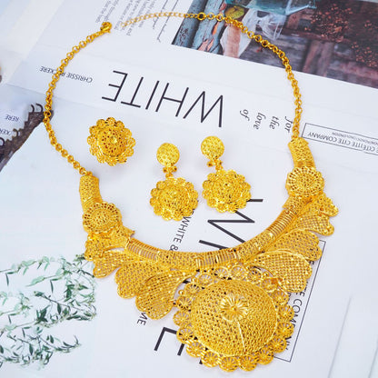 Triple Phoenix Wedding Necklace Set - Radiant Bridal Grace | iBrilliance