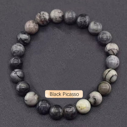 Crystal Bracelet Beads Natural Stone Bracelet Unisex Solid Color Simple Versatile Natural Stone Beads