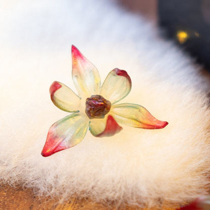 Blush | Thermochromic Leather Flower Earrings E05 iBrilliance