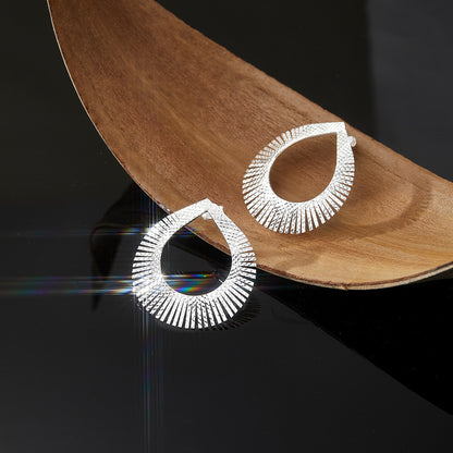 S925 Sterling Silver Ice-Flower Teardrop Earrings | Statement Earrings ER08