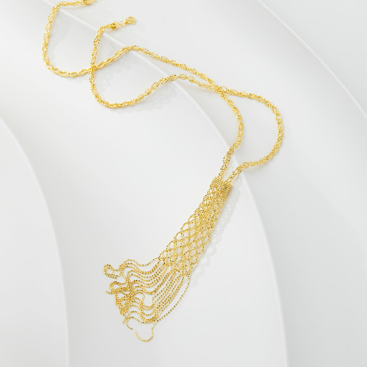 Lace Fishtail Tassel Necklace | Sterling Silver Necklace