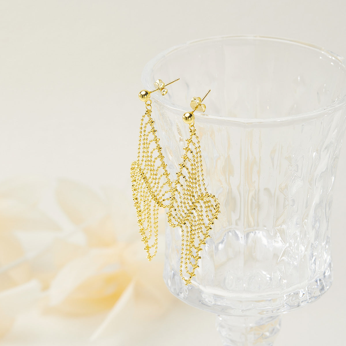 Sterling Silver Lace Mesh Drop Earrings | Tassel Earrings ER06 Earring