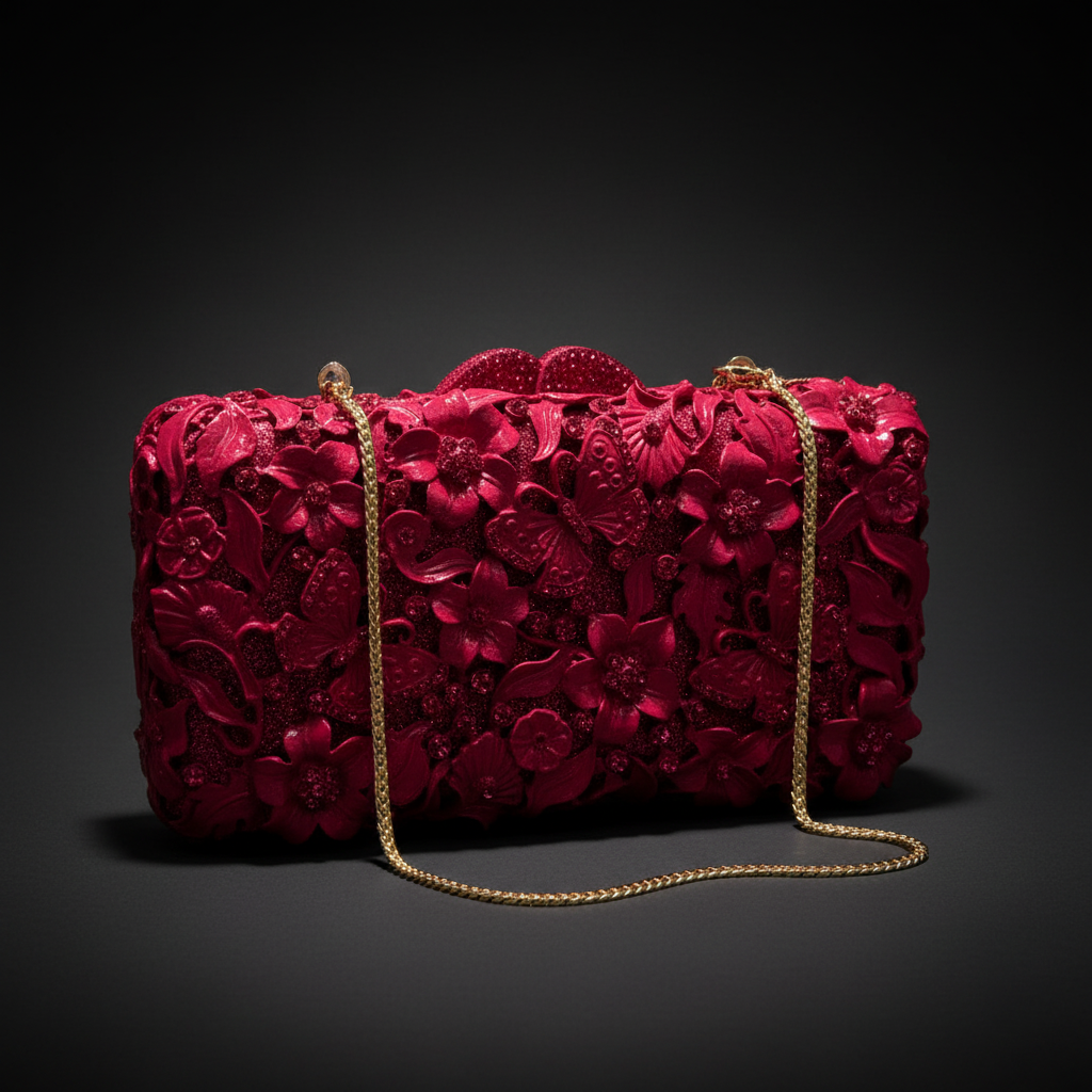 Bloom | Floral Sculpted Evening Clutch Bag CB01 Clutch Bag