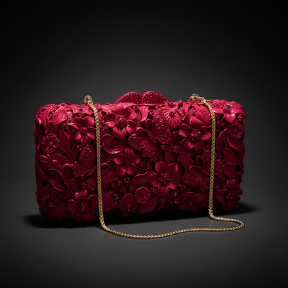 Bloom | Floral Sculpted Evening Clutch Bag CB01 Clutch Bag