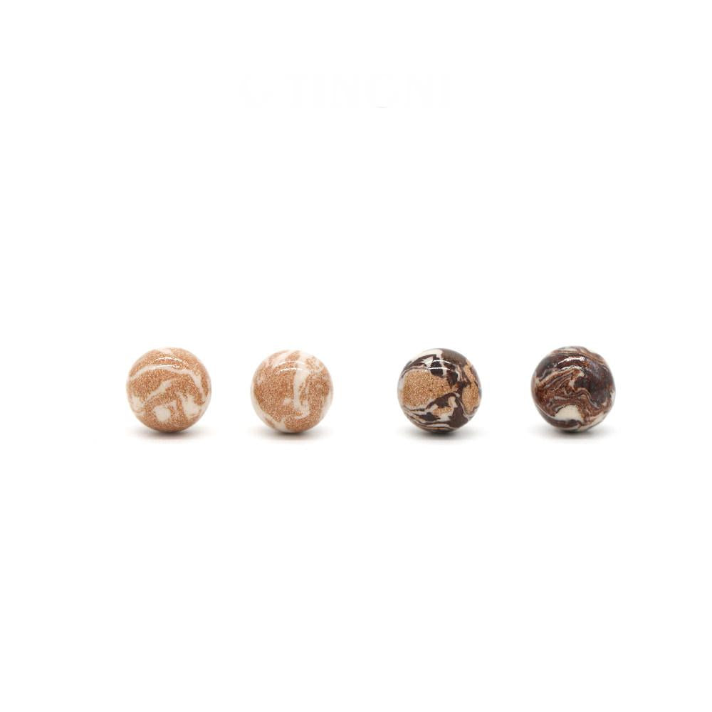 Cocoa Marbled Ceramic Earrings | Round Stud Earrings ER16