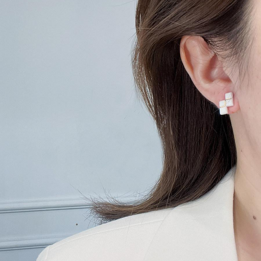 Ross Ceramic Block Earrings | Geometric Earrings ER17