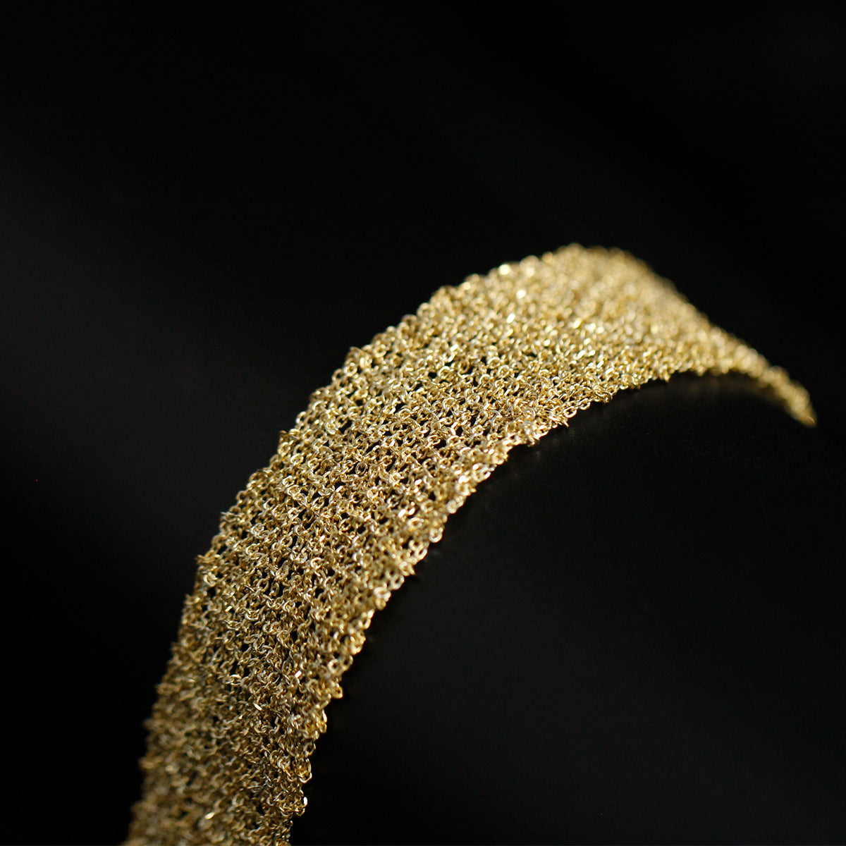 Sterling Silver Cross-Woven Mesh Bracelet | Gold Tone Bracelet BR07 Bracelet
