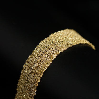 Sterling Silver Cross-Woven Mesh Bracelet | Gold Tone Bracelet BR07 Bracelet