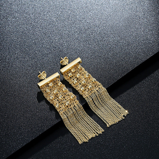 Sterling Silver Woven Bead Tassel Earrings | Drop Earrings ER05 Earring