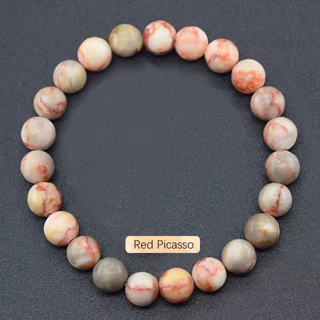 Crystal Bracelet Beads Natural Stone Bracelet Unisex Solid Color Simple Versatile Natural Stone Beads
