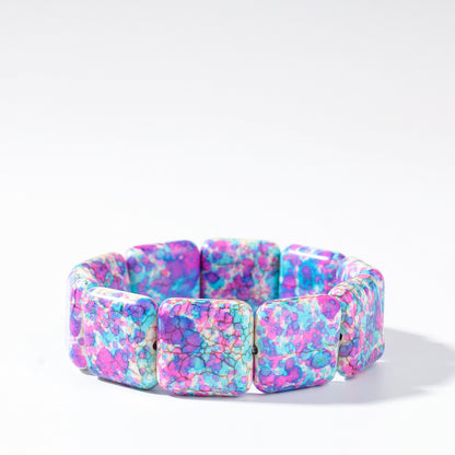 Square Natural Stone Hand-Strung Colorful Bracelet Beach Vacation Bohemian Bracelet Turquoise