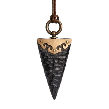 Ebony Wood Arrow Pendant Necklace | Handcrafted Wooden Necklace N02