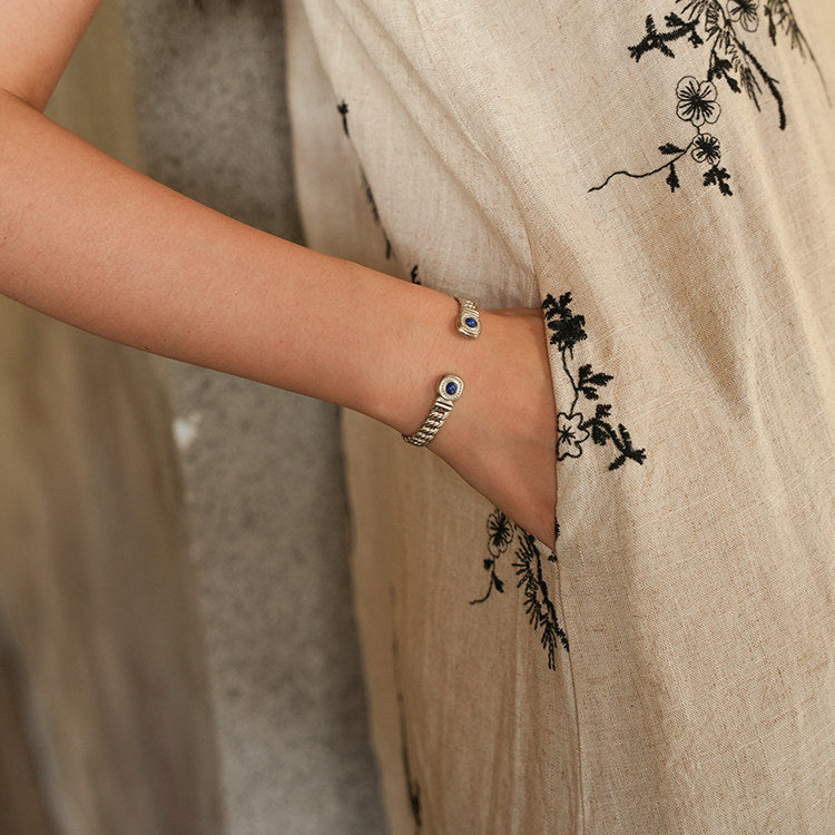 Still & Continuous | Lapis Lazuli Palm Branch Cuff Bracelet B05