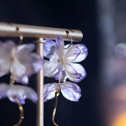 Wisteria | Sculptural Leather Flower Earrings E02