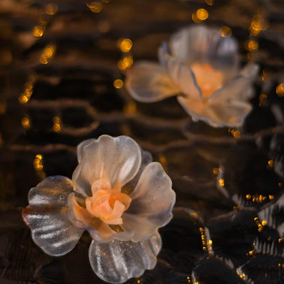 Mist | Sculptural Leather Flower Earrings E06