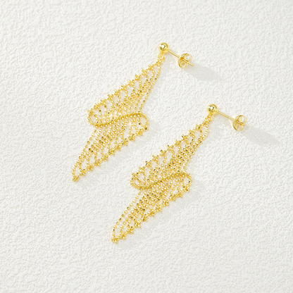Sterling Silver Lace Mesh Drop Earrings | Tassel Earrings ER06 Earring