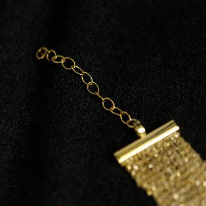 Sterling Silver Cross-Woven Mesh Bracelet | Gold Tone Bracelet BR07 Bracelet