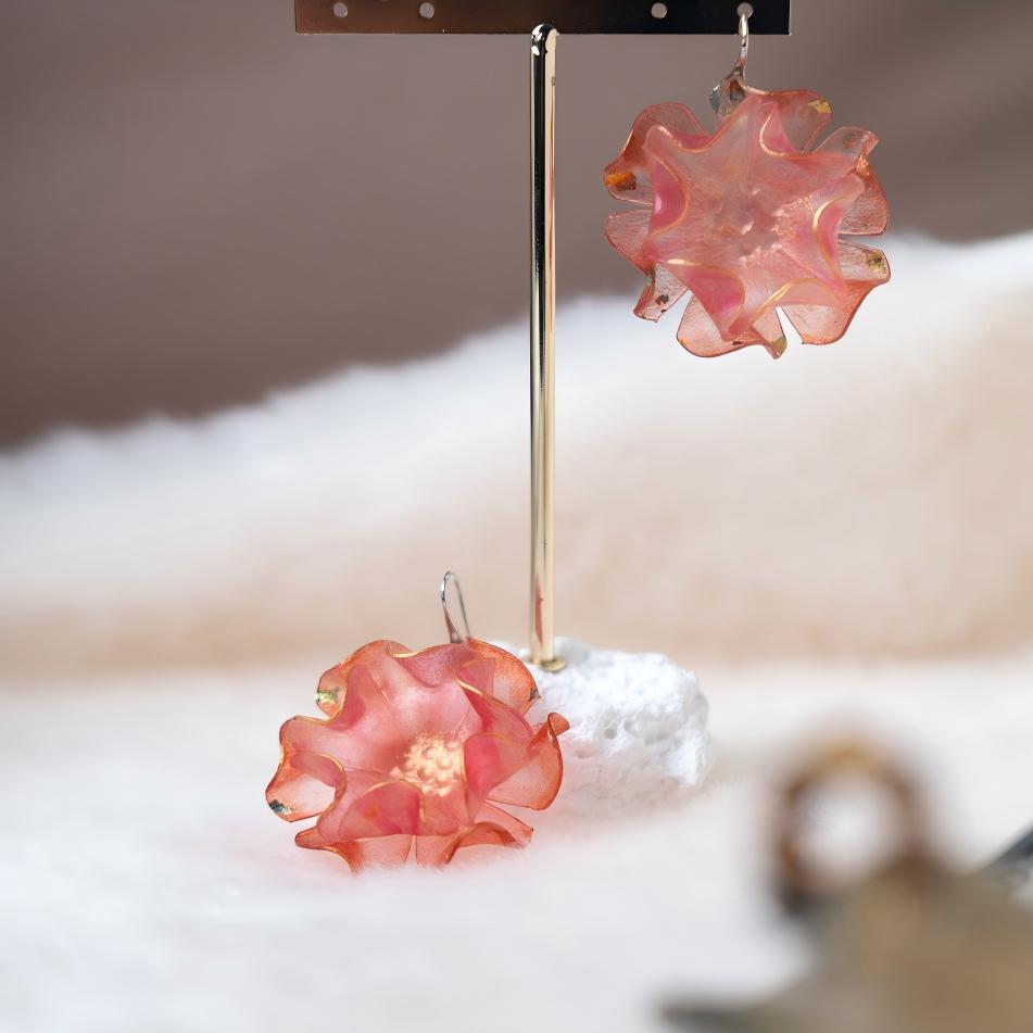 Devoted | Sculptural Leather Flower Earrings E04