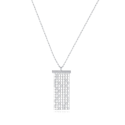 Sterling Silver Sequin Tassel Pendant Necklace | Necklace NK09