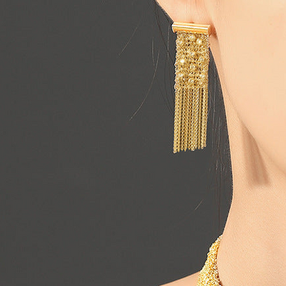 Sterling Silver Woven Bead Tassel Earrings | Drop Earrings ER05 Earring