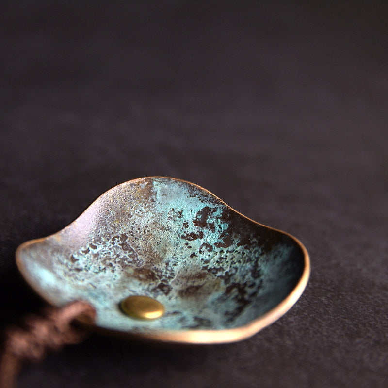 Oxidised Brass Square Pendant Necklace | Handcrafted Unisex NK07