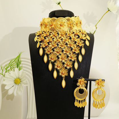 Radiant Dubai Floral Jewelry Set - Wedding Banquet Elegance | iBrilliance